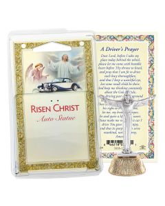 Risen Christ Auto Statue with Prayer Card