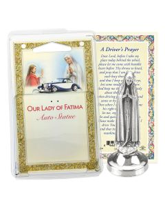 Our Lady of Fatima Auto Statue with Prayer Card