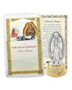 Our Lady of Guadalupe Auto Statue with Prayer Card