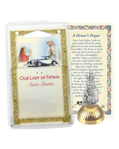 Our Lady of Fatima Auto Statue with Prayer Card