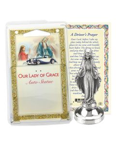 Our Lady of Grace Auto Statue with Prayer Card