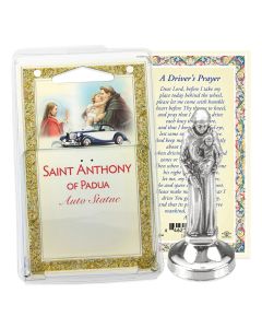 Saint Anthony Auto Statue with Prayer Card