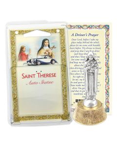 Saint Therese Auto Statue with Prayer Card