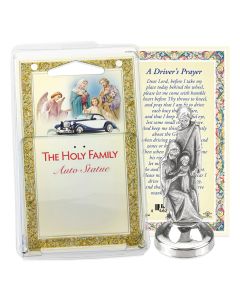 Holy Family Auto Statue with Prayer Card