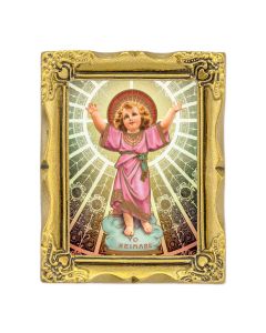 3" x 2" Antique Gold Frame with Divino Nino Print-P65