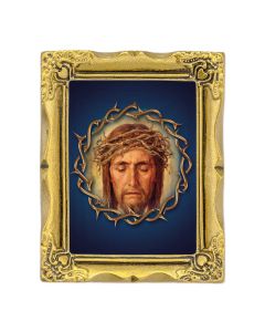 3" x 2" Antique Gold Frame with Holy Face Print-P65