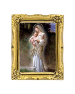 3" x 2" Antique Gold Frame with Divine Innocence Print-P65