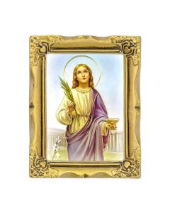3" x 2" Antique Gold Frame with Saint Lucy Print-P65