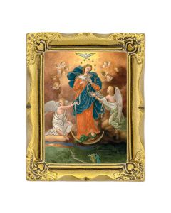 3" x 2" Antique Gold Frame with O.L. Untier of Knots Print-P65