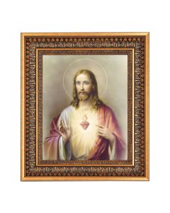 11.5" x 13.5" Vintage Bronze with Acanthus Leaves Frame with Velvet Backing Easel and Glass with a 8" x 10" S.H.J. Print