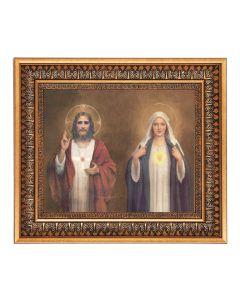 8" x 10" Chambers: SHJ and IHM Print in a 11.5" x 13.5" Vintage Bronze with Acanthus Leaves Frame with Velvet Backing Easel and Glass