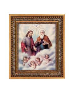 8" x 10" The Holy Trinity Print in a 11.5" x 13.5" Vintage Bronze with Acanthus Leaves Frame with Velvet Backing Easel and Glass
