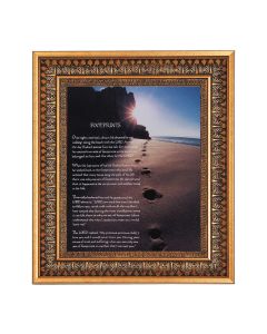 8" x 10" Footprints Print in a 11.5" x 13.5" Vintage Bronze with Acanthus Leaves Frame with Velvet Backing Easel and Glass