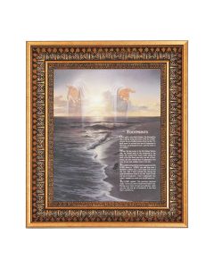 11.5" x 13.5" Vintage Bronze with Acanthus Leaves Frame with Velvet Backing Easel and Glass with a 8" x 10" Footprints Print