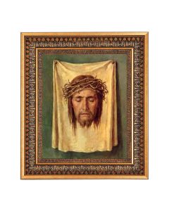 8" x 10" Veronica's Veil Print in a 11.5" x 13.5" Vintage Bronze with Acanthus Leaves Frame with Velvet Backing Easel and Glass