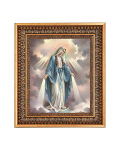 8" x 10" O.L. of Grace Print in a 11.5" x 13.5" Vintage Bronze with Acanthus Leaves Frame with Velvet Backing Easel and Glass