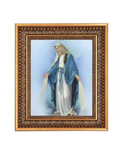 An 8" x 10" O.L. of Grace Print in a 11.5" x 13.5" Vintage Bronze with Acanthus Leaves Frame with Velvet Backing Easel and Glass