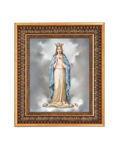 8" x 10" O.L. of Knock-Ireland Print in a 11.5" x 13.5" Vintage Bronze with Acanthus Leaves Frame with Velvet Backing Easel and Glass