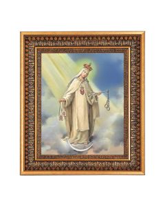 8" x 10" O.L. of Mercy (Mercedes) Print in a 11.5" x 13.5" Vintage Bronze with Acanthus Leaves Frame with Velvet Backing Easel and Glass