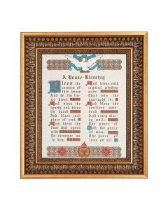8" x 10" A House Blessing Print in a 11.5" x 13.5" Vintage Bronze with Acanthus Leaves Frame with Velvet Backing Easel and Glass