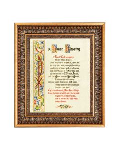 11.5" x 13.5" Vintage Bronze with Acanthus Leaves Frame with Velvet Backing Easel and Glass 8" x 10" House Blessing Print