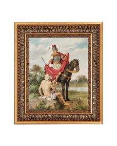 8" x 10" St. Martin Caballero Print in a 11.5" x 13.5" Vintage Bronze with Acanthus Leaves Frame with Velvet Backing Easel and Glass