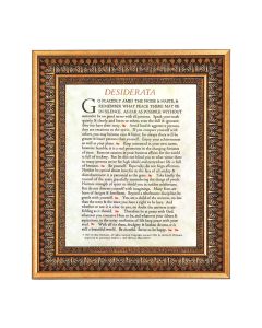 8" x 10" Desiderata Print in a 11.5" x 13.5" Vintage Bronze with Acanthus Leaves Frame with Velvet Backing Easel and Glass