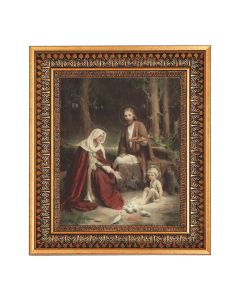 8" x 10" Chambers: The Holy Family Print in a 11.5" x 13.5" Vintage Bronze with Acanthus Leaves Frame with Velvet Backing Easel and Glass