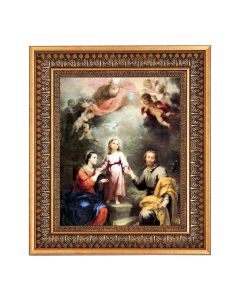 8" x 10" Murillo: Heavnly and Earthly Trinities Print in a 11.5" x 13.5" Vintage Bronze with Acanthus Leaves Frame with Velvet Backing Easel and Glass
