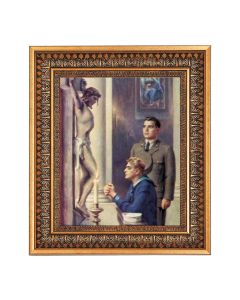 8" x 10" Chambers: The Consecration Print in a 11.5" x 13.5" Vintage Bronze with Acanthus Leaves Frame with Velvet Backing Easel and Glass