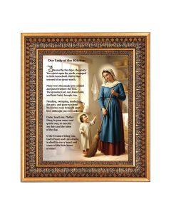 8" x 10" Our Lady of the Kitchen Print in a 11.5" x 13.5" Vintage Bronze with Acanthus Leaves Frame with Velvet Backing Easel and Glass