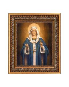 8" x 10" Chambers: Madonna of the Rosary Print in a 11.5" x 13.5" Vintage Bronze with Acanthus Leaves Frame with Velvet Backing Easel and Glass