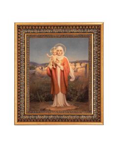 8" x 10" Chambers: O.L. of Jerusalem Print in a 11.5" x 13.5" Vintage Bronze with Acanthus Leaves Frame with Velvet Backing Easel and Glass