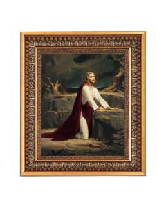 8" x 10" Chambers: Christ at Gethsemane Print in a 11.5" x 13.5" Vintage Bronze with Acanthus Leaves Frame with Velvet Backing Easel and Glass