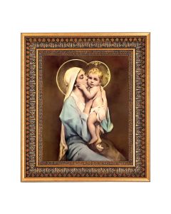 8" x 10" Chambers: Queen of Mothers Print in a 11.5" x 13.5" Vintage Bronze with Acanthus Leaves Frame with Velvet Backing Easel and Glass