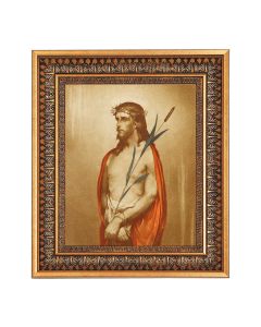 8" x 10" Jesus in Agony with Reeds Print in a 11.5" x 13.5" Vintage Bronze with Acanthus Leaves Frame with Velvet Backing Easel and Glass