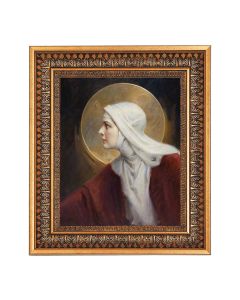 8" x 10" Chambers: The Saint Print in a 11.5" x 13.5" Vintage Bronze with Acanthus Leaves Frame with Velvet Backing Easel and Glass