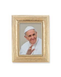 3 3/4" x 4 1/2" Gold Frame with a Pope Francis Print-P65