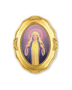 3 1/2" x 4 1/2" Gold Leaf Framed with a Chambers: Immaculate Heart of Mary Print-P65
