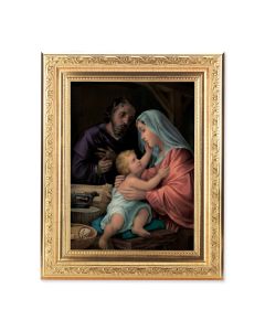 8 1/4" x 10 1/4" Gold Ornate Frame with a 6" x 8" The Holy Family Print