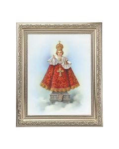 10" x 12" Ornate Silver Frame with a Infant of Prague Print