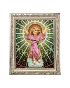 10" x 12" Ornate Silver Frame with a Divino Nino Print