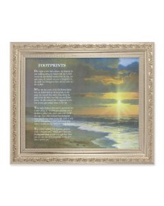 10" x 12" Ornate Silver Frame with a Footprints Print
