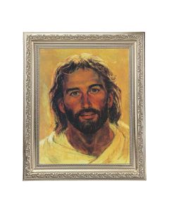 10" x 12" Ornate Silver Frame with a Hook: Head of Christ Print