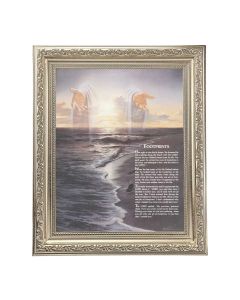 10" x 12" Ornate Silver Frame with a Footprints Print
