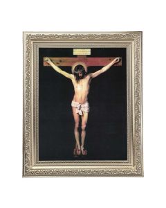 10" x 12" Ornate Silver Frame with a The Crucifixion Print