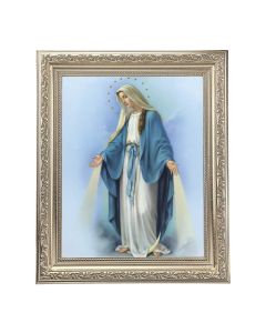 10" x 12" Ornate Silver Frame with an Our Lady of Grace Print