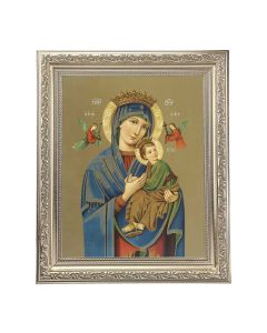 10" x 12" Ornate Silver Frame with an Our Lady of Perpetual Help Print