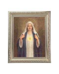 10" x 12" Ornate Silver Frame with a Chambers: The Immaculate Heart of Mary Print