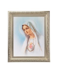 10" x 12" Ornate Silver Frame with a Immaculate Heart of Mary Print